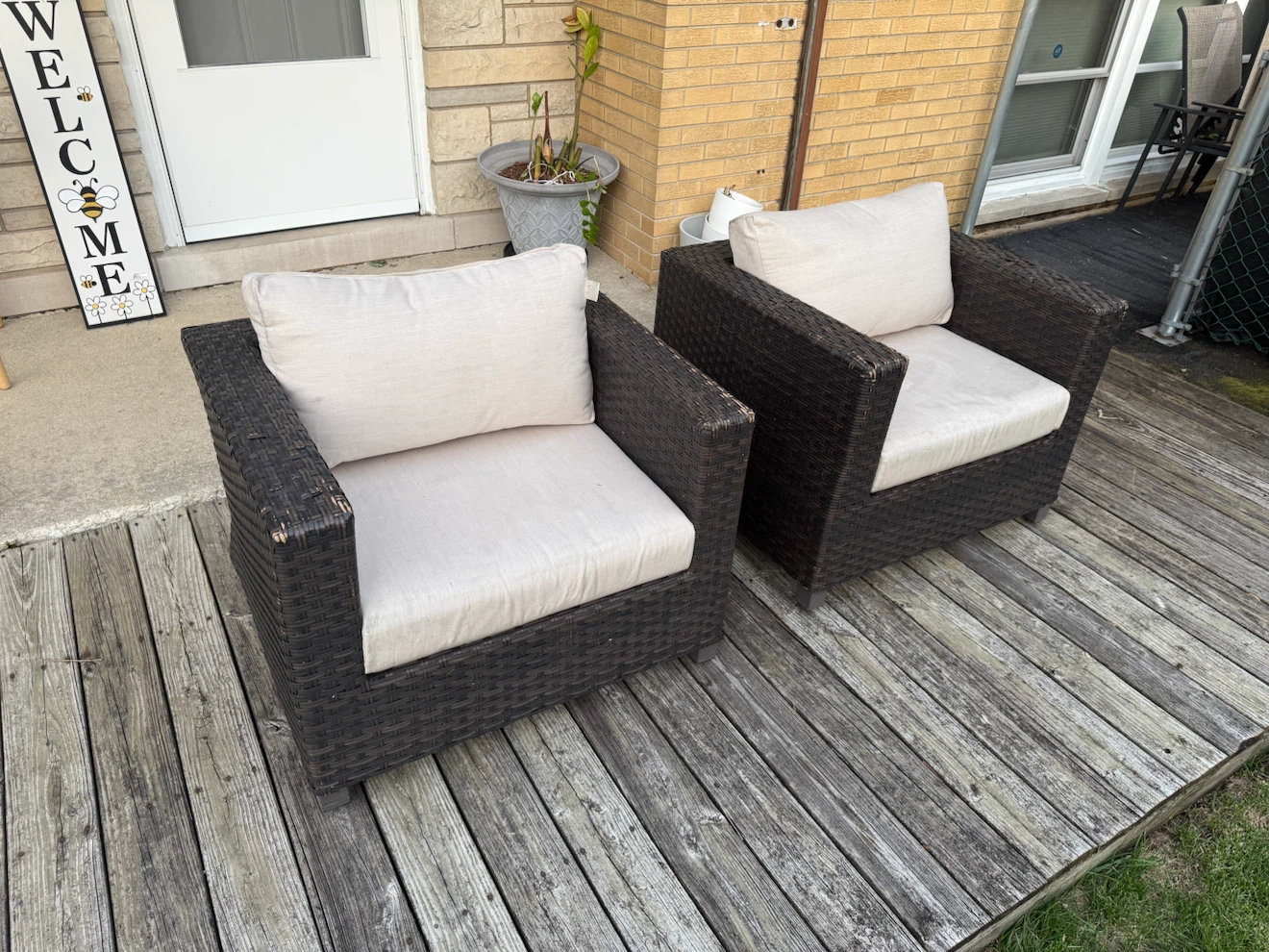 Wicker Armchairs with Cushions (Set of 2) - photo 2