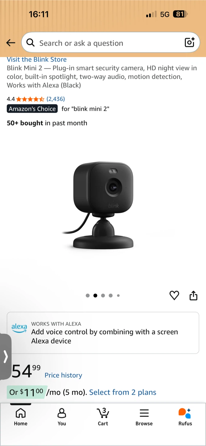 Blink Mini 2 Home & Pet Security Camera
