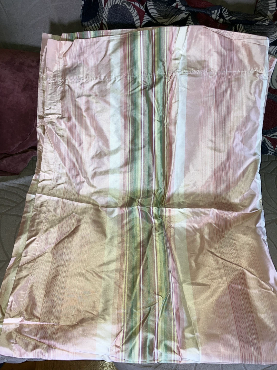 Striped Rod Pocket Curtain-Narrow-34”x96”