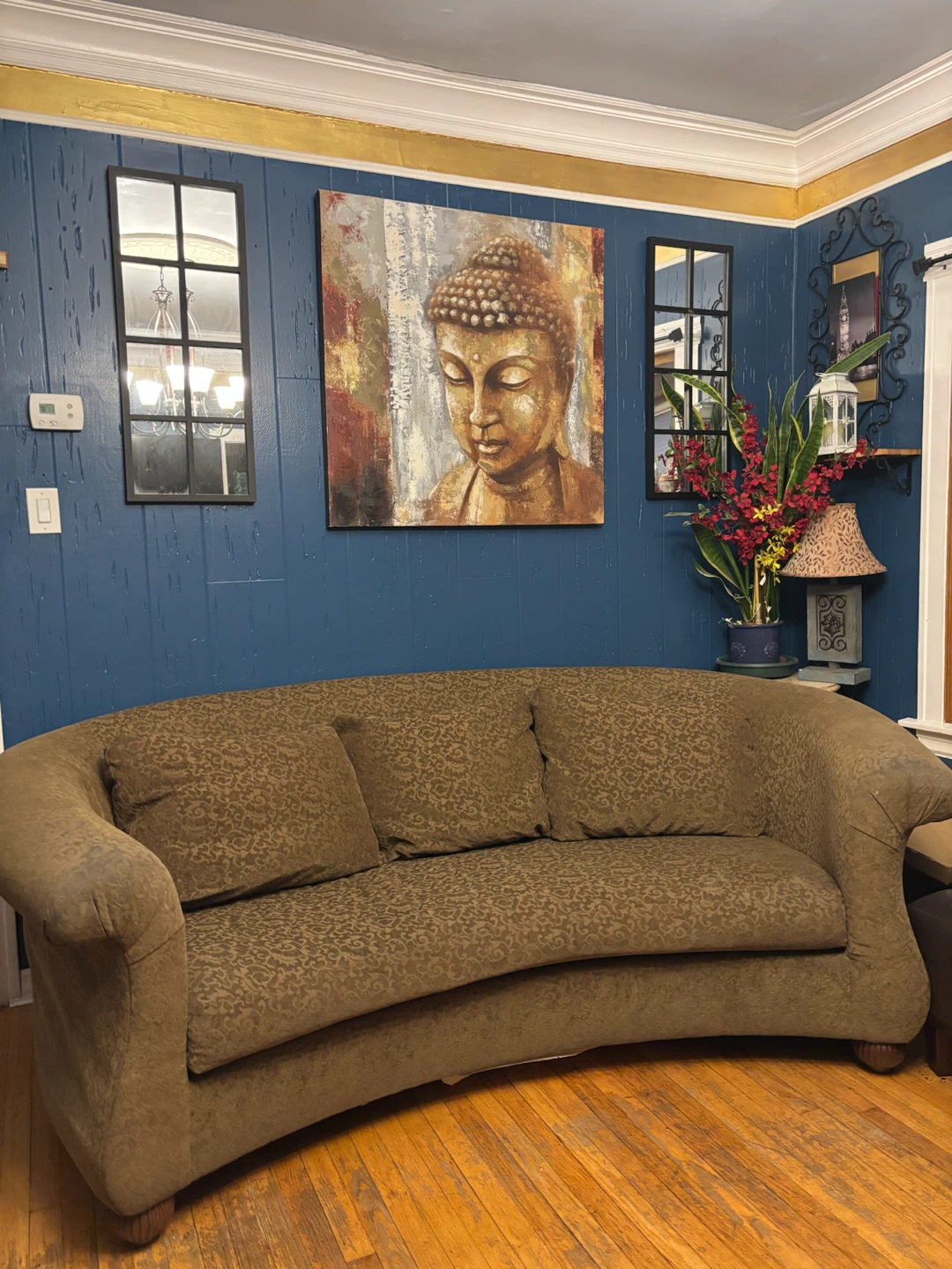 Curved dark green Sofa - photo 2