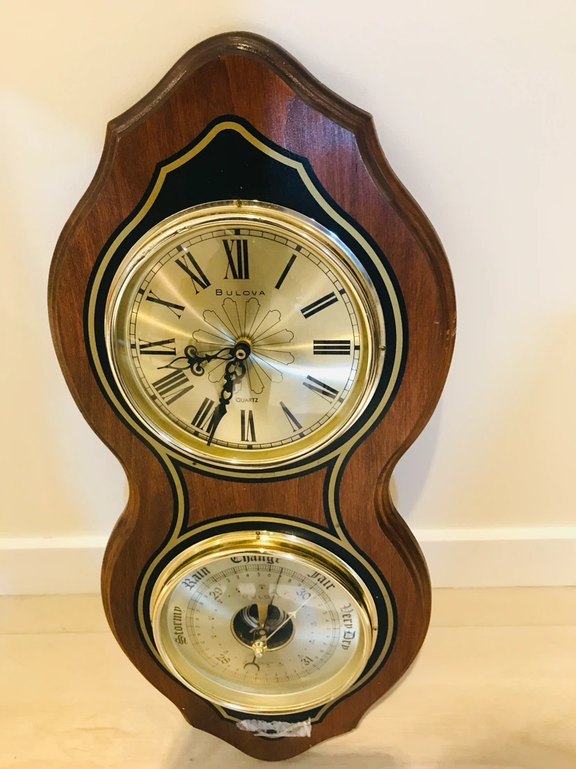 Bulova Quartz Clock and Barometer Set