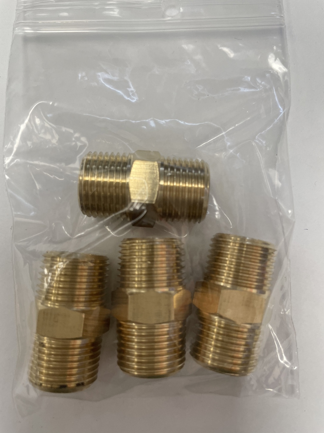 Brass Hex Nipples Pipe Fittings - 4 Pack