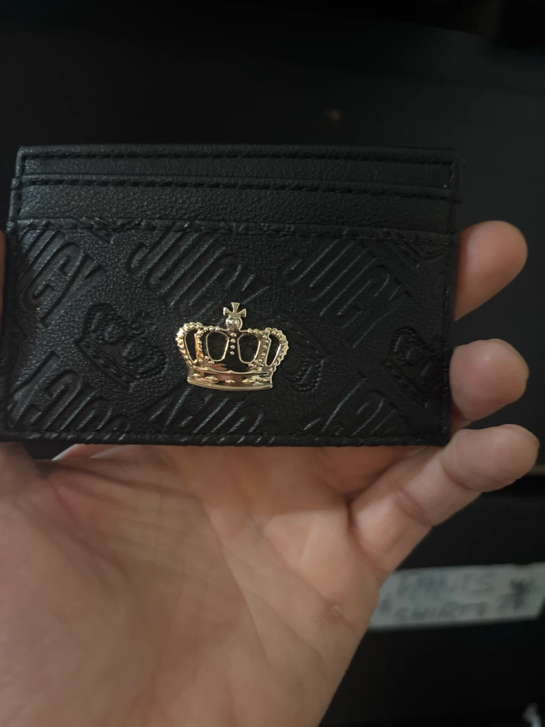 Juicy Couture Black Cardholder with Crown Charm - photo 2