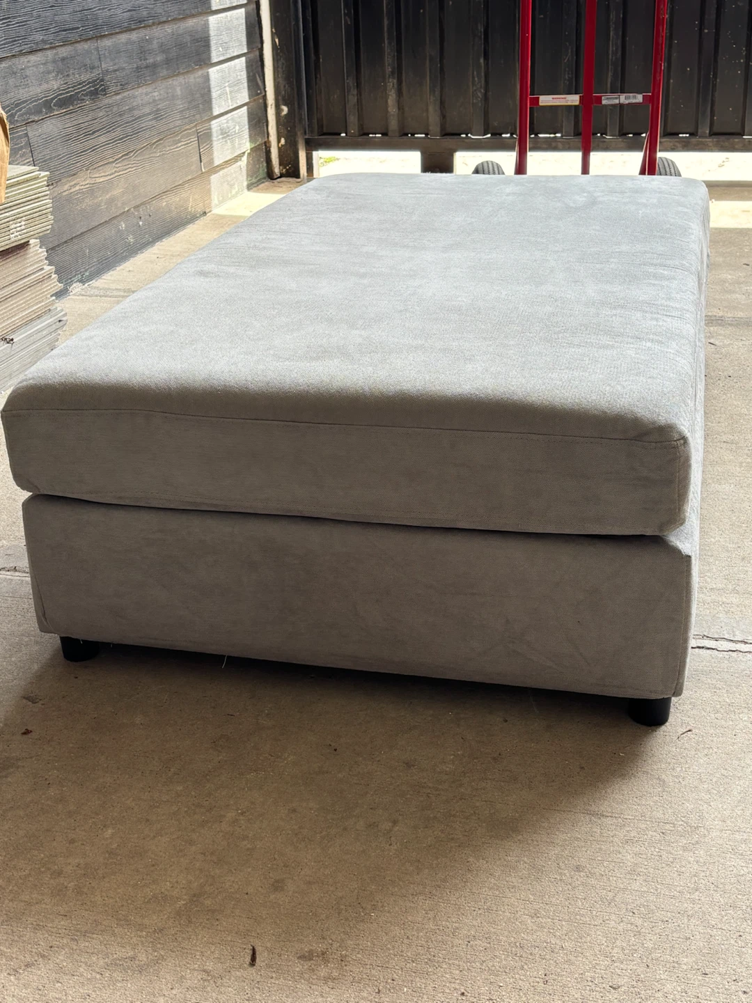 Light Gray Upholstered Ottoman Bench