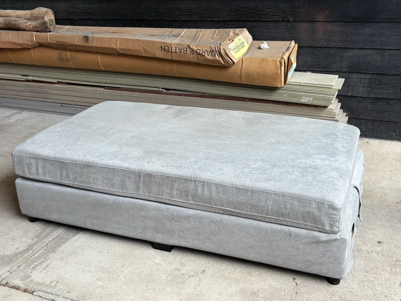 Light Gray Upholstered Ottoman Bench - photo 2