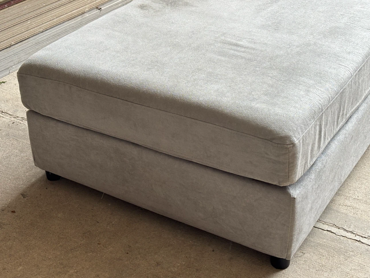 Light Gray Upholstered Ottoman Bench - photo 3