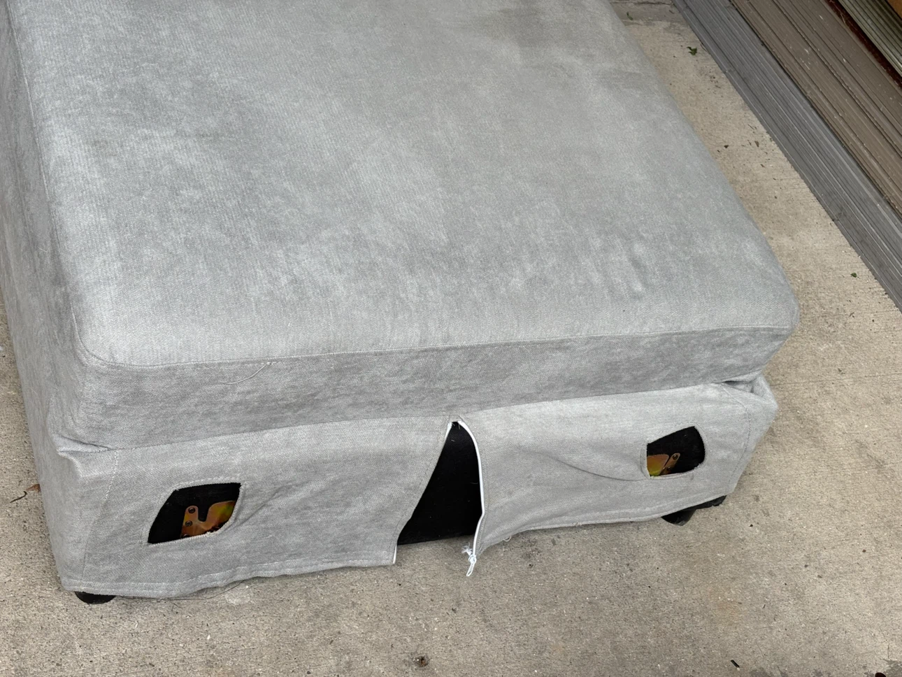 Light Gray Upholstered Ottoman Bench - photo 5