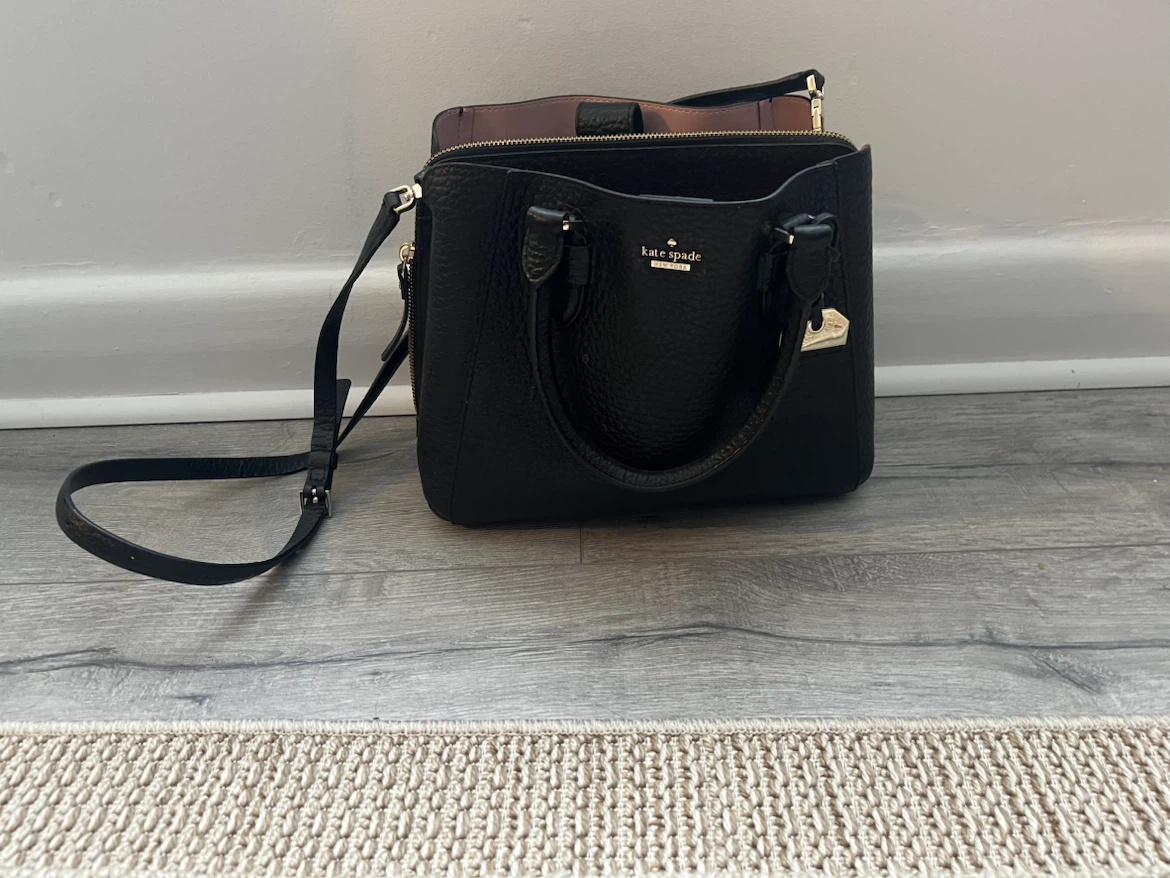 Kate Spade Black Leather Satchel Handbag