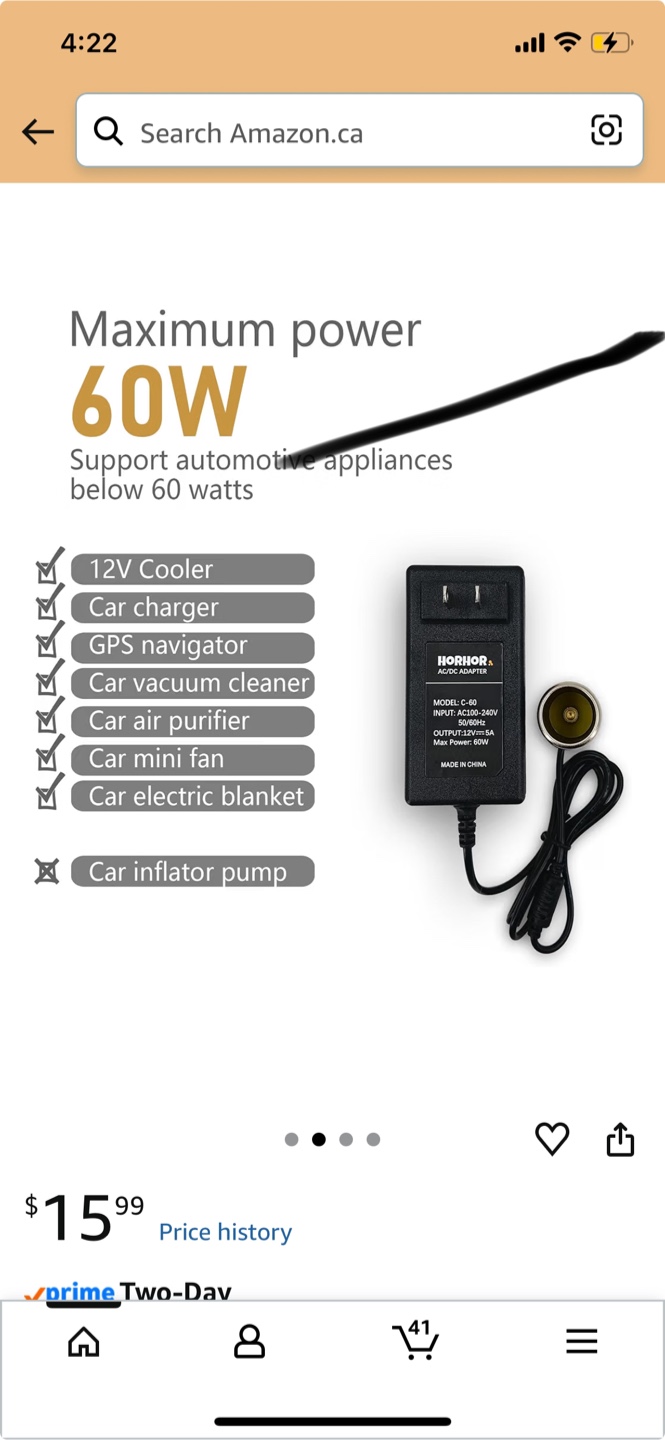 AC/DC Adapter 60W 110V to 12V Car Lighter Socket Power Supply - photo 3