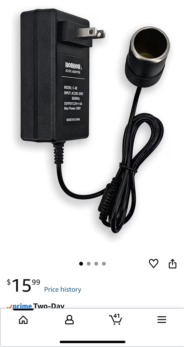 AC/DC Adapter 60W 110V to 12V Car Lighter Socket Power Supply - photo 2