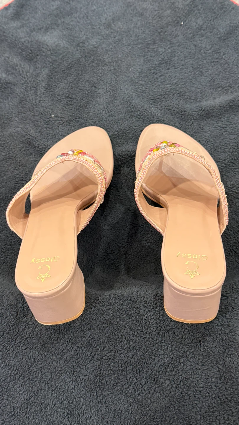 Brand New Indian Party Wear Heels - Golden & Pink - 2 Pairs - photo 3