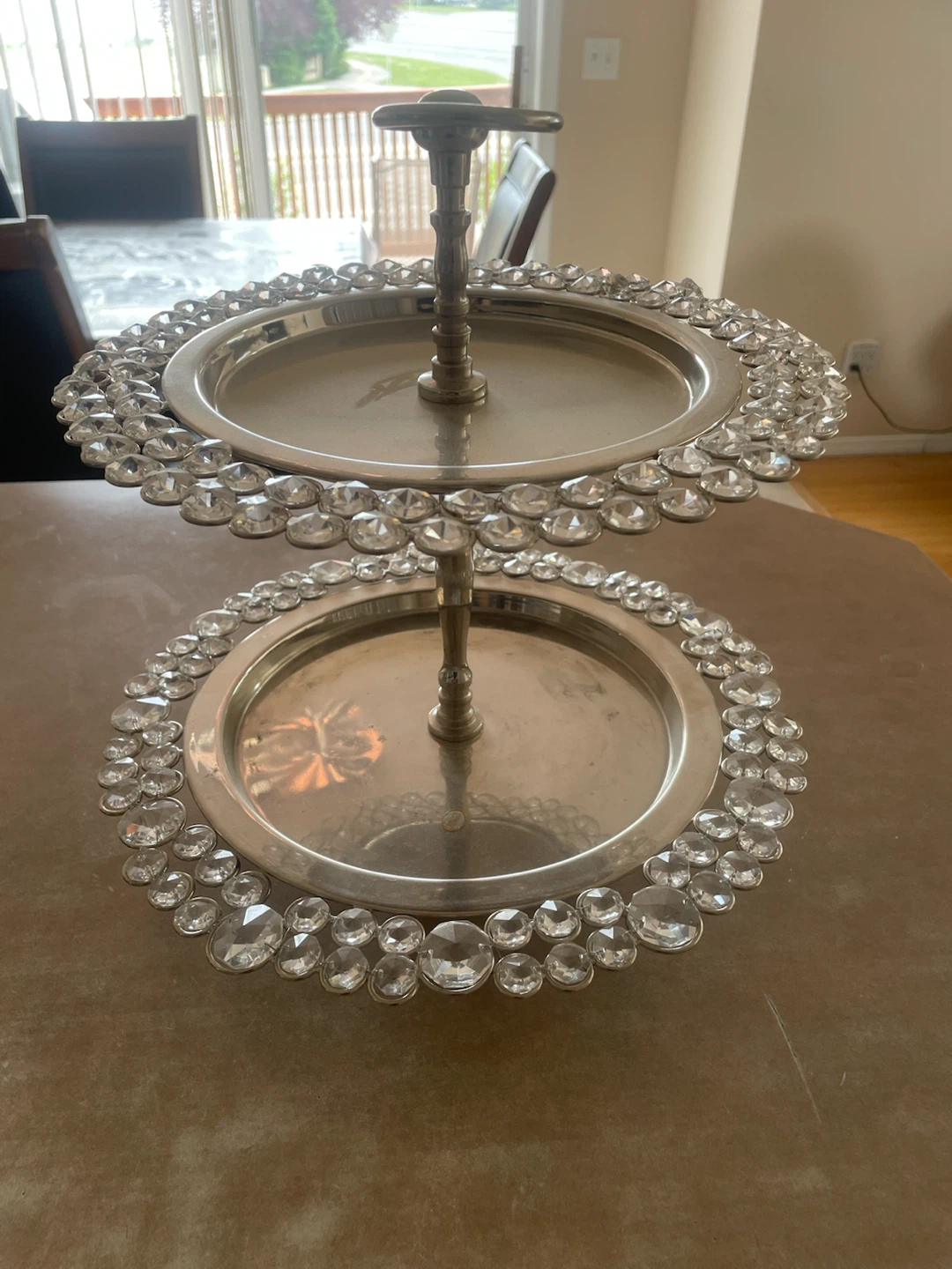 2-Tier Crystal Embellished Serving Stand - photo 2