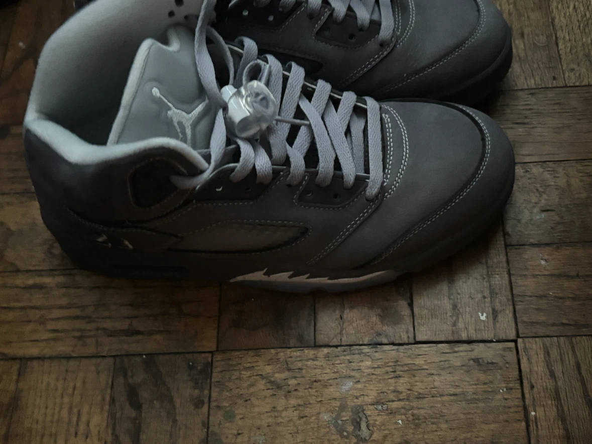 Air Jordan 5 Grey Suede Sneakers - photo 3