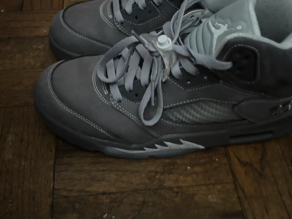 Air Jordan 5 Grey Suede Sneakers - photo 4