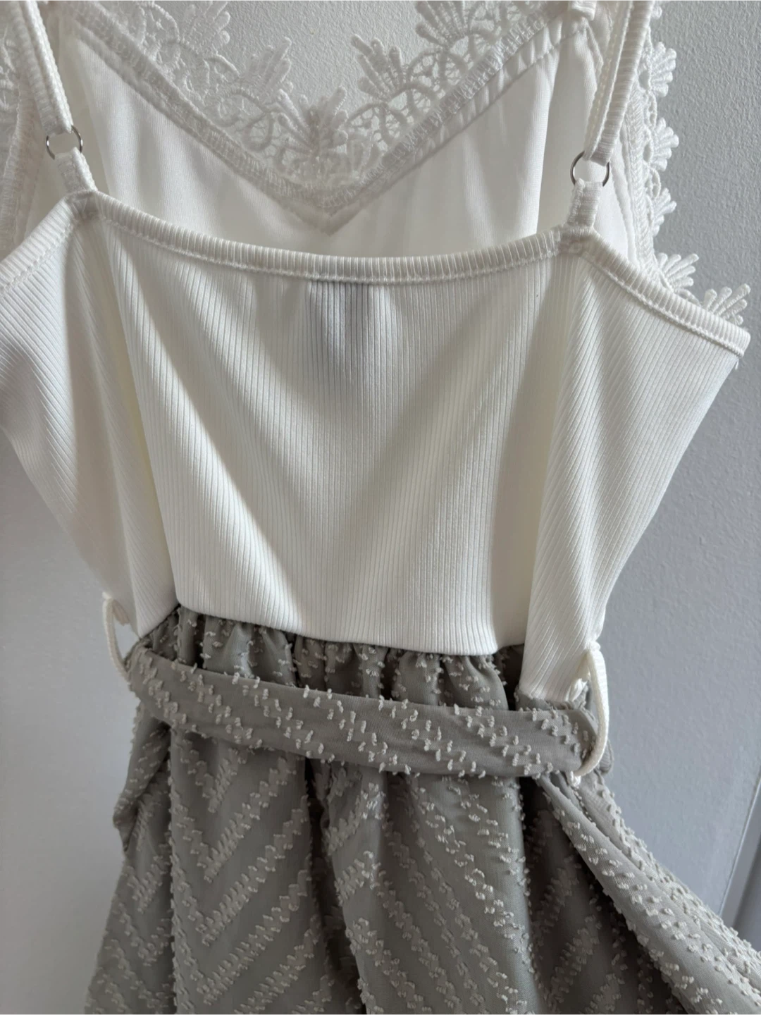 SHEIN Lace Trim Tie Waist Dress - photo 2