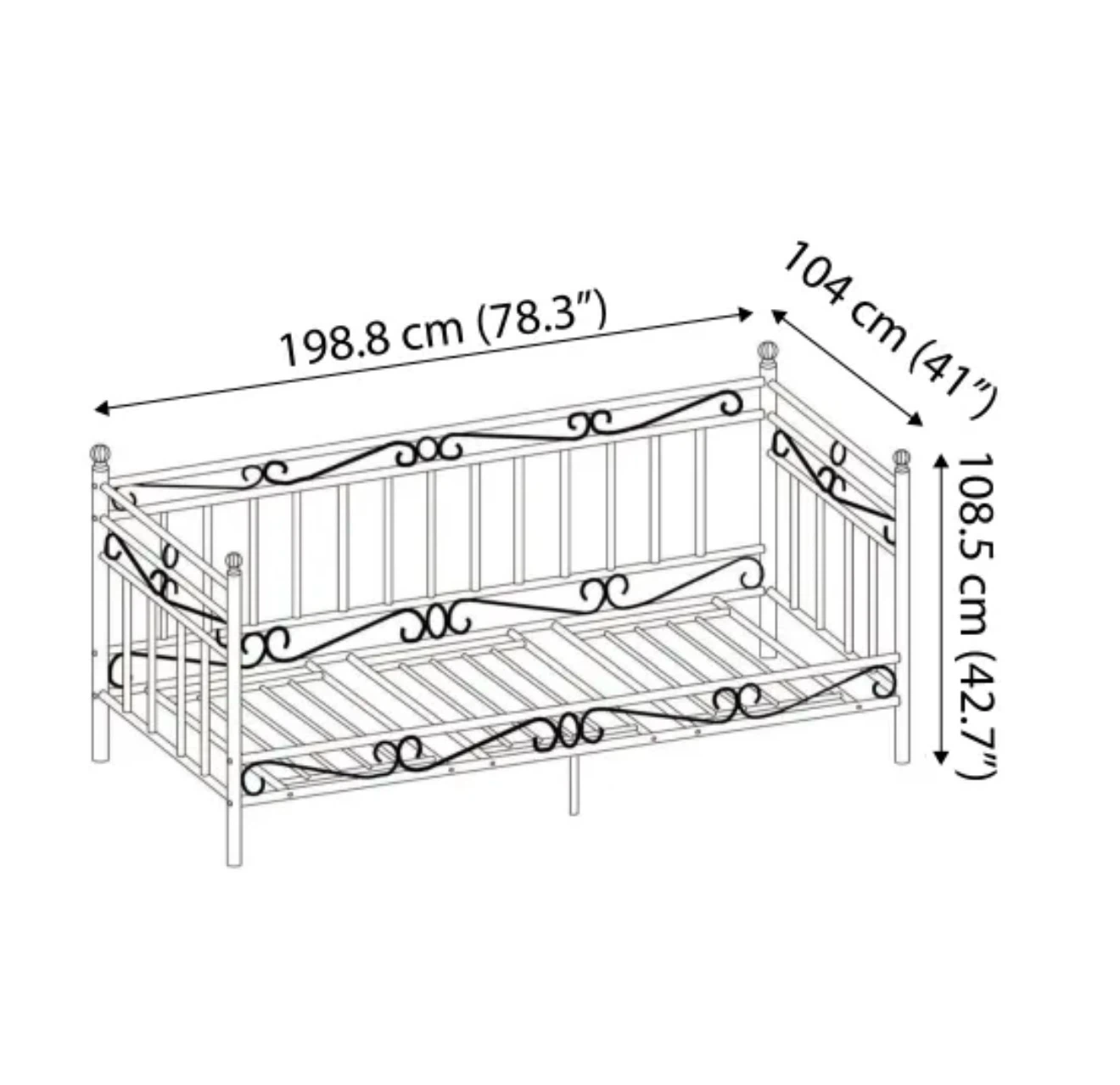 Black Metal Daybed Frame - photo 5