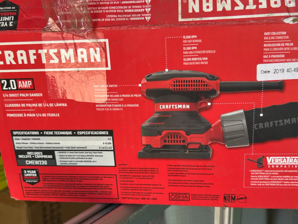 Craftsman 2.0 AMP 1/4 Sheet Palm Sander CMEW230
