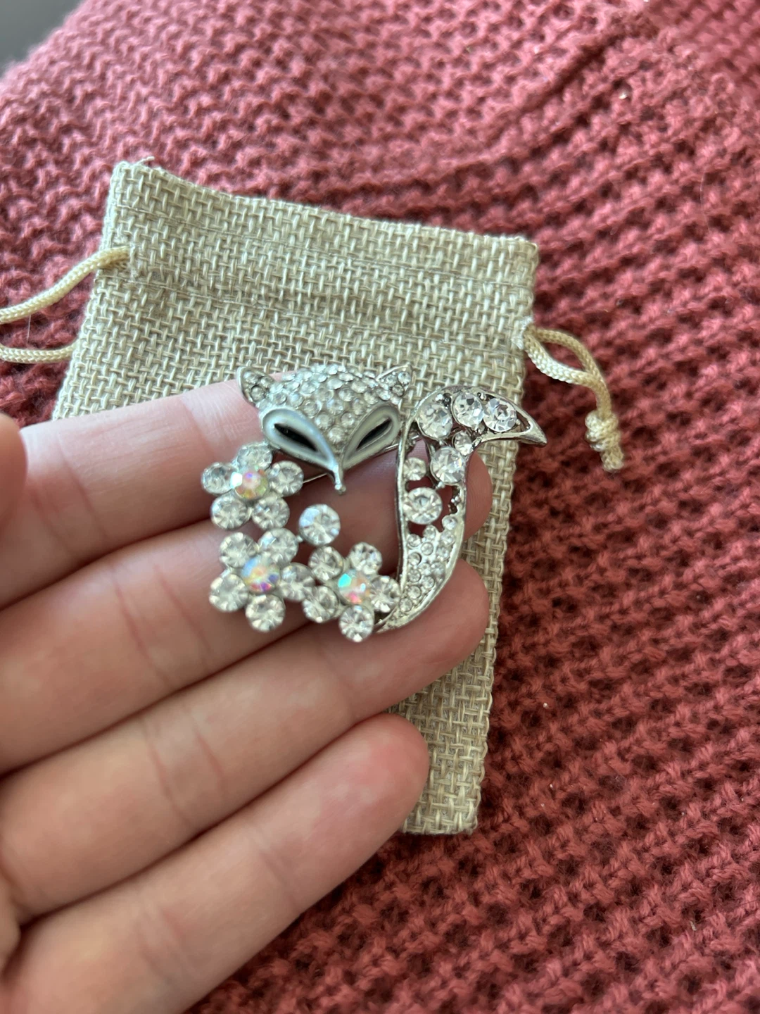 Sparkly Fox Brooch with Rhinestones - photo 3