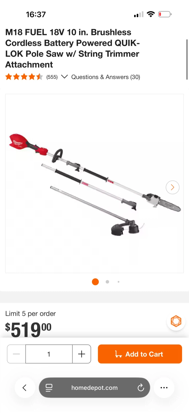 Milwaukee M18 FUEL Pole Saw Attachment