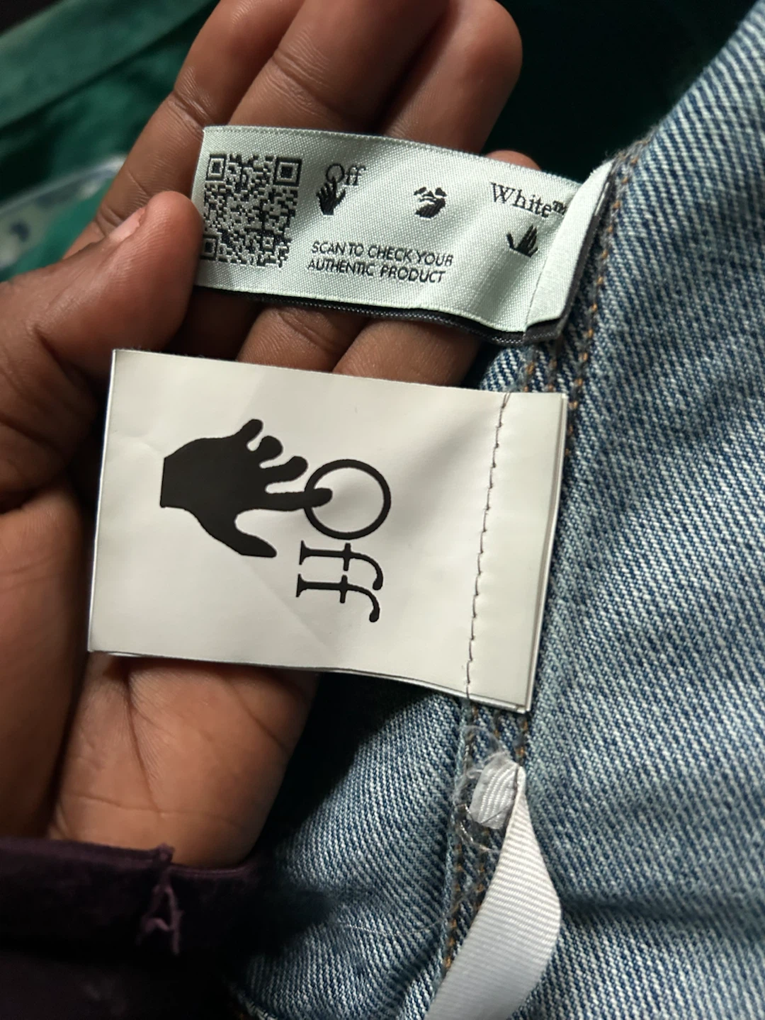 Off-White Denim Jacket - Green/Blue Tie-Dye - photo 2