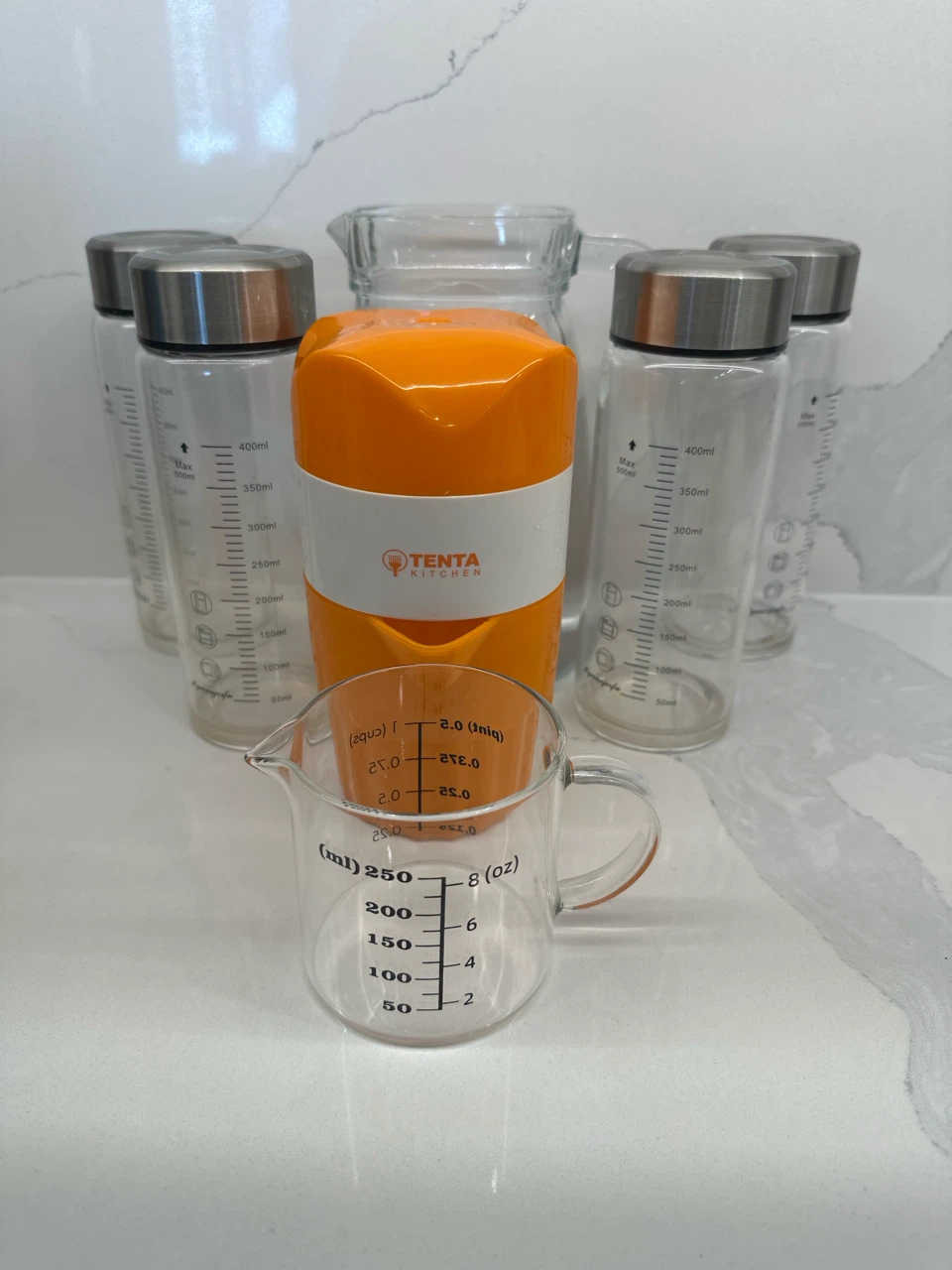 Tenta Kitchen Citrus Juicer and Glass Bottles Set - photo 2
