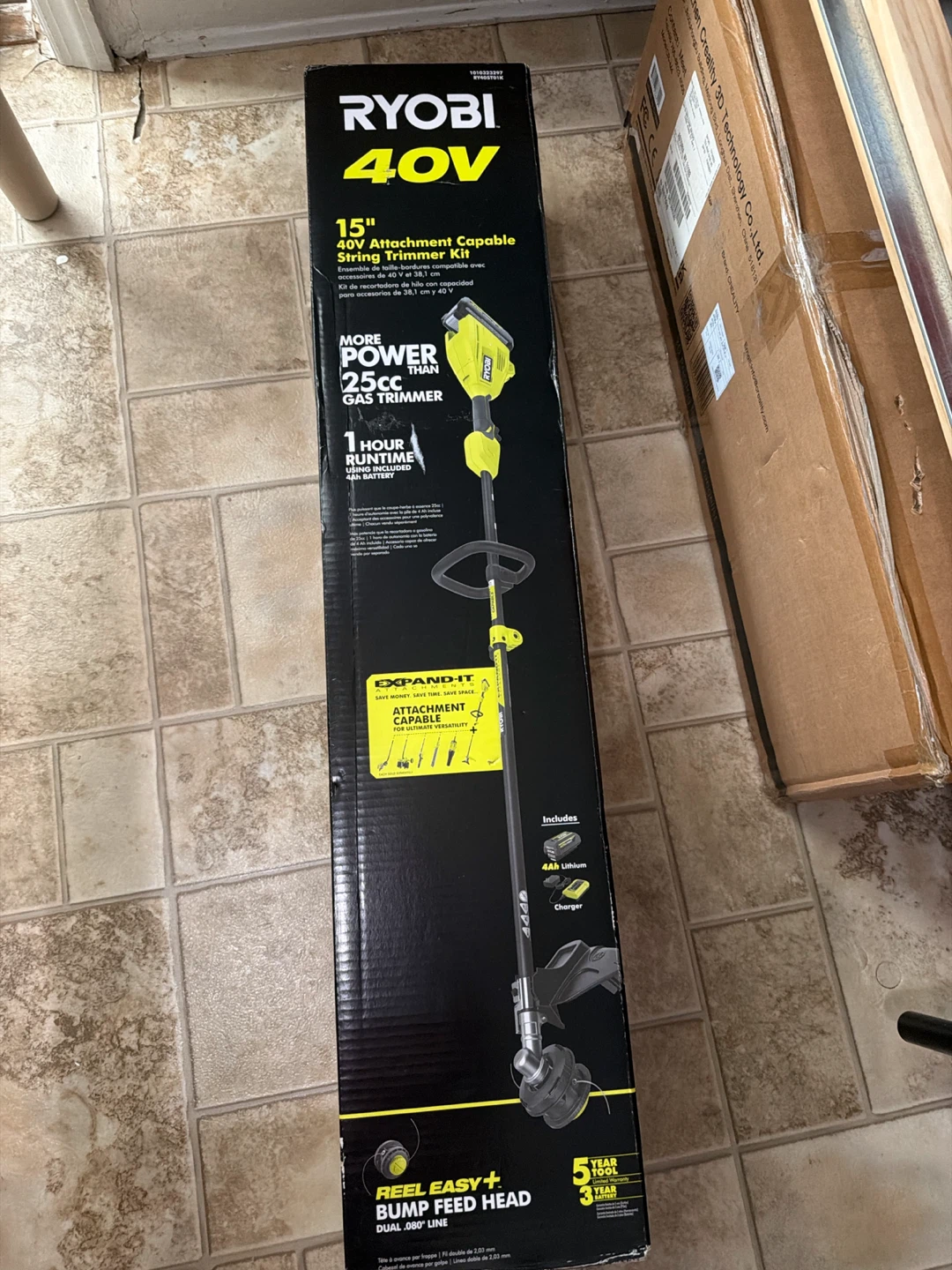 Ryobi 40V 15 inch Cordless String Trimmer Kit - photo 2