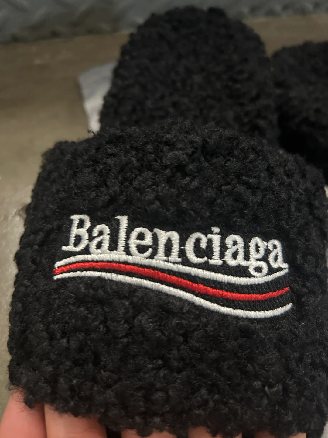 Balenciaga Black Furry Slides - photo 3
