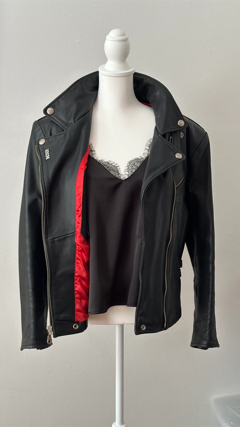 Vintage IXS Black Leather Motorcycle Jacket - photo 2