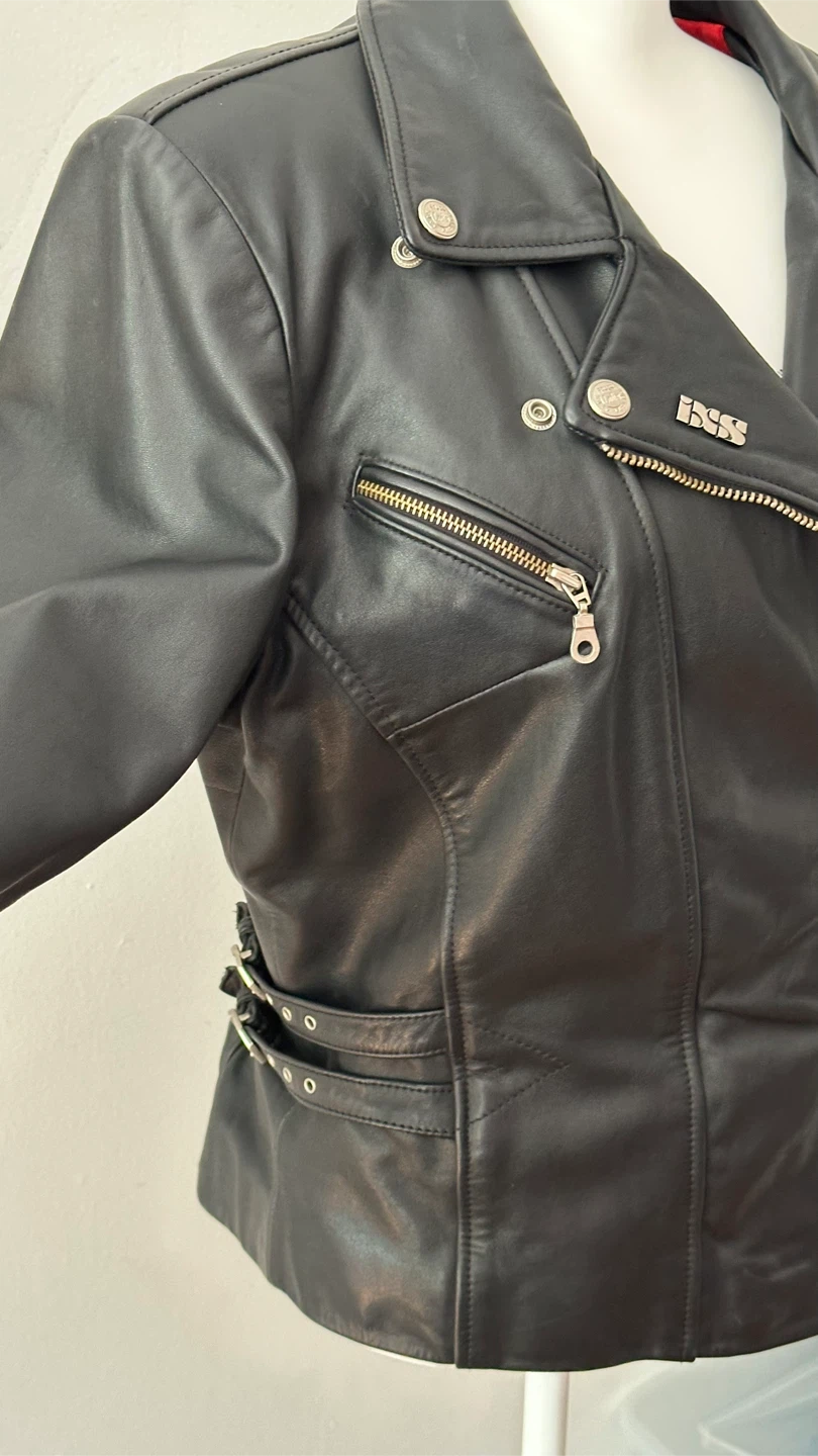 Vintage IXS Black Leather Motorcycle Jacket - photo 4