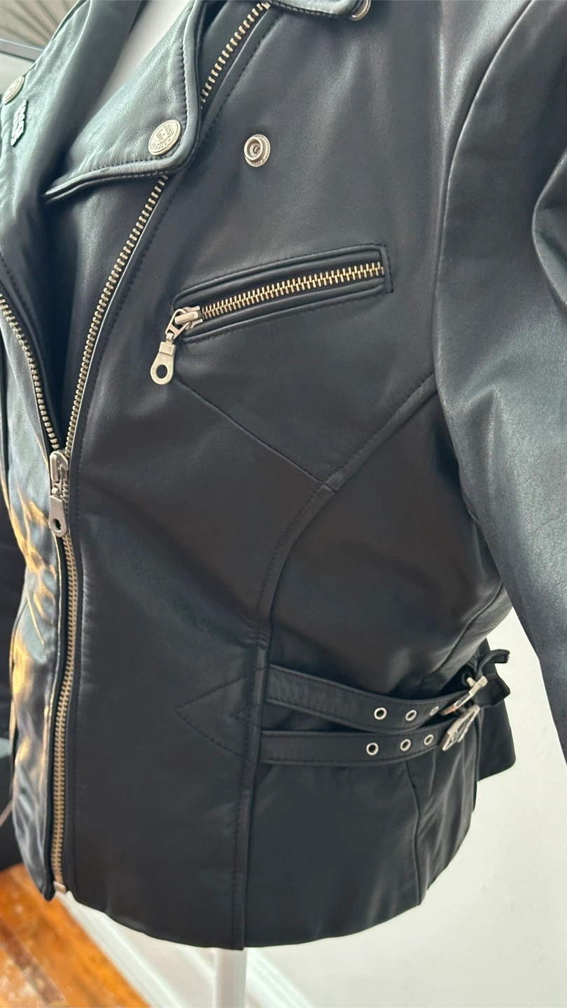 Vintage IXS Black Leather Motorcycle Jacket - photo 5