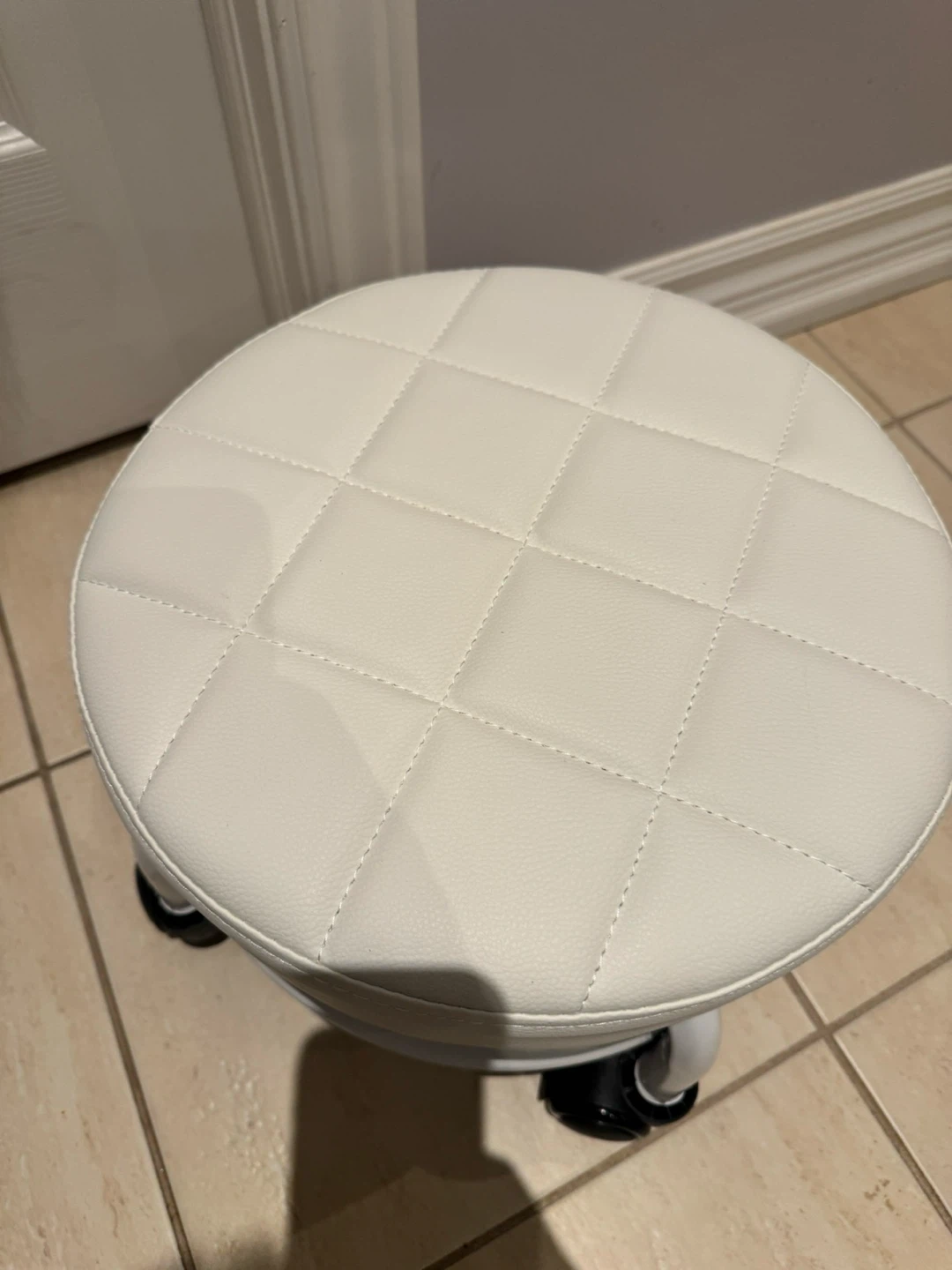 White Rolling Stool - photo 2