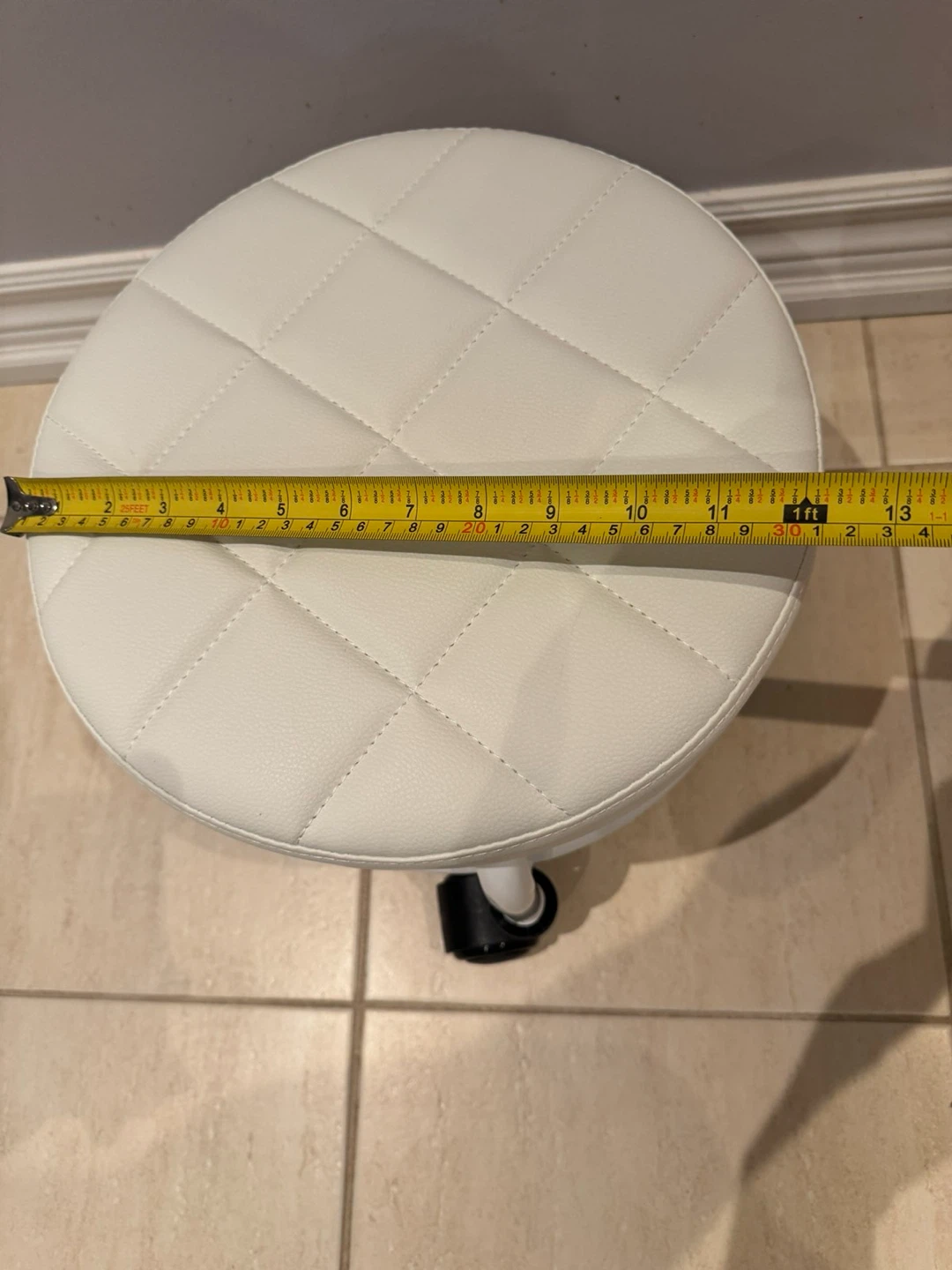 White Rolling Stool - photo 5