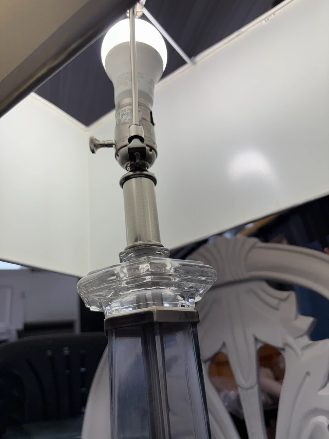 Clear Acrylic and Glass Table Lamp - photo 5