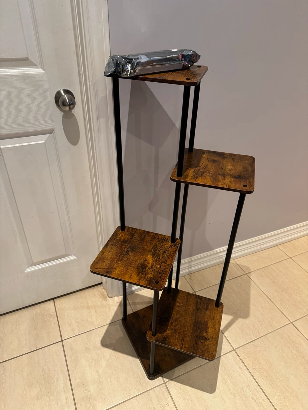 4 Tier Rustic Wood Plant Stand