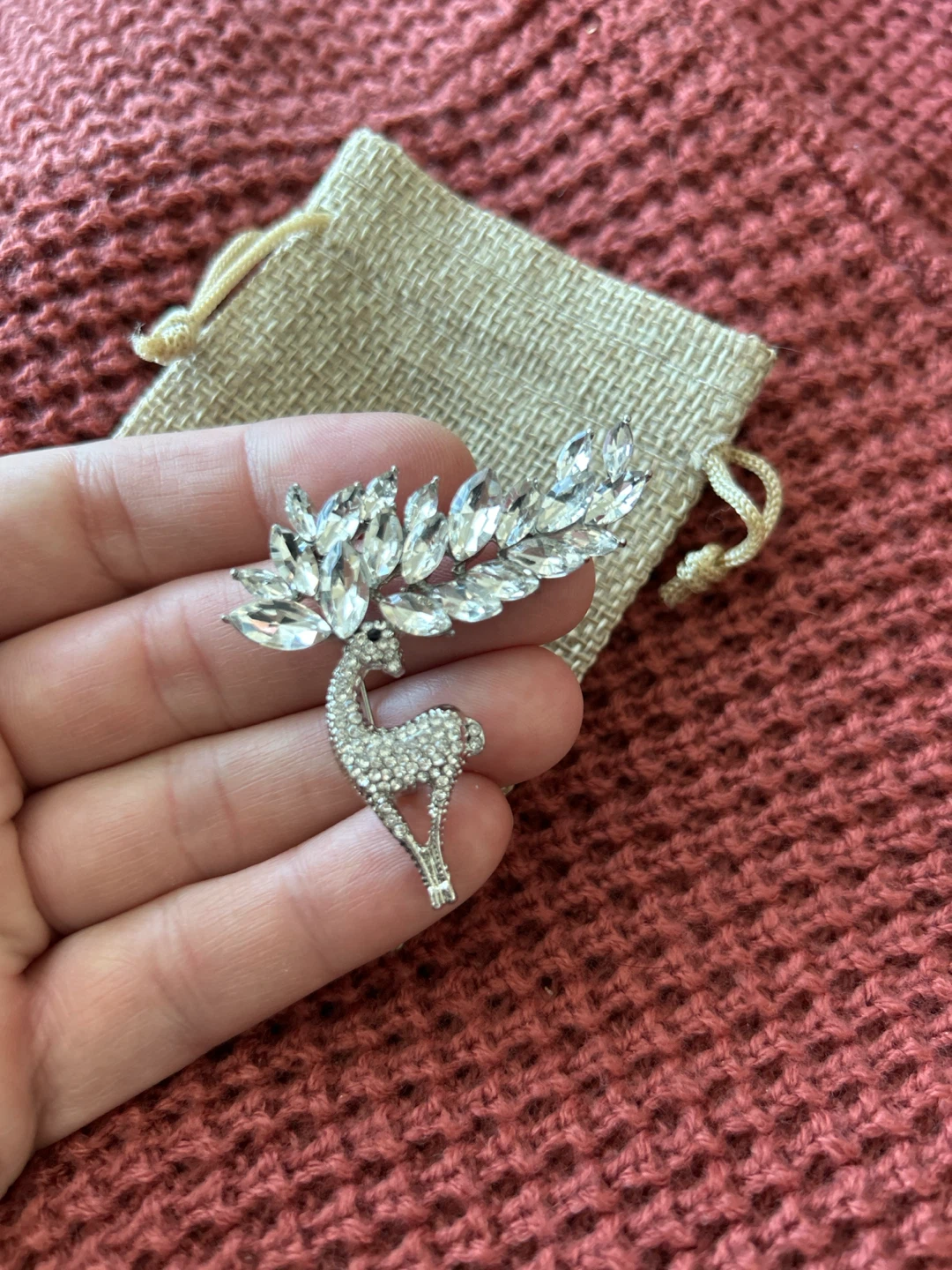 Sparkly Deer Brooch with Rhinestones - photo 3