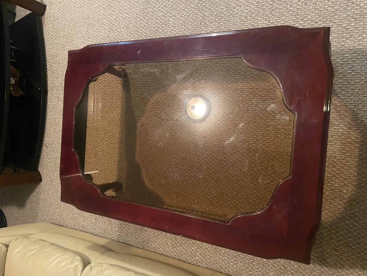Wooden Coffee Table with Glass Insert
