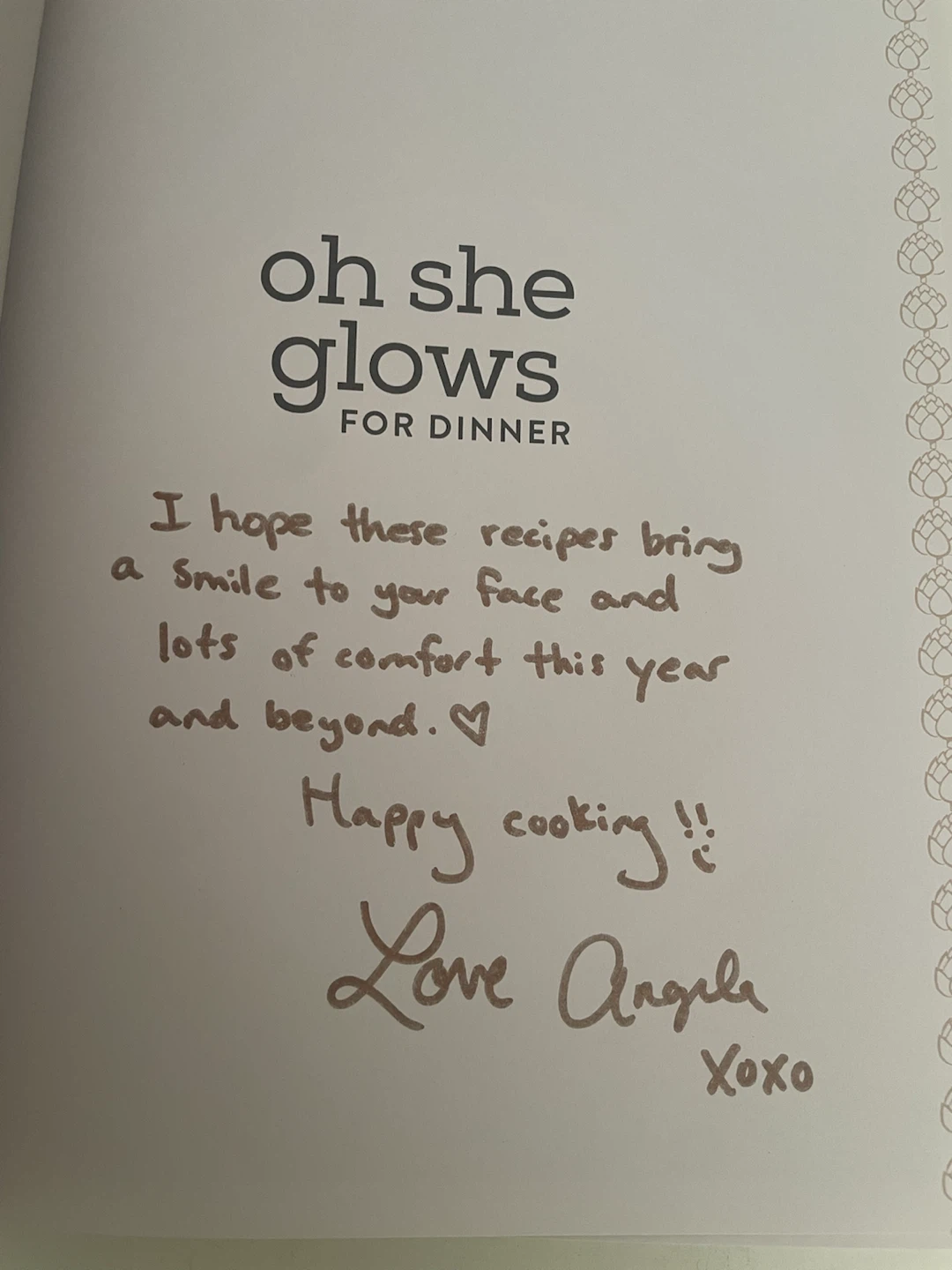 NEW! AUTOGRAPHED - Oh She Glows for Dinner Cookbook - photo 2