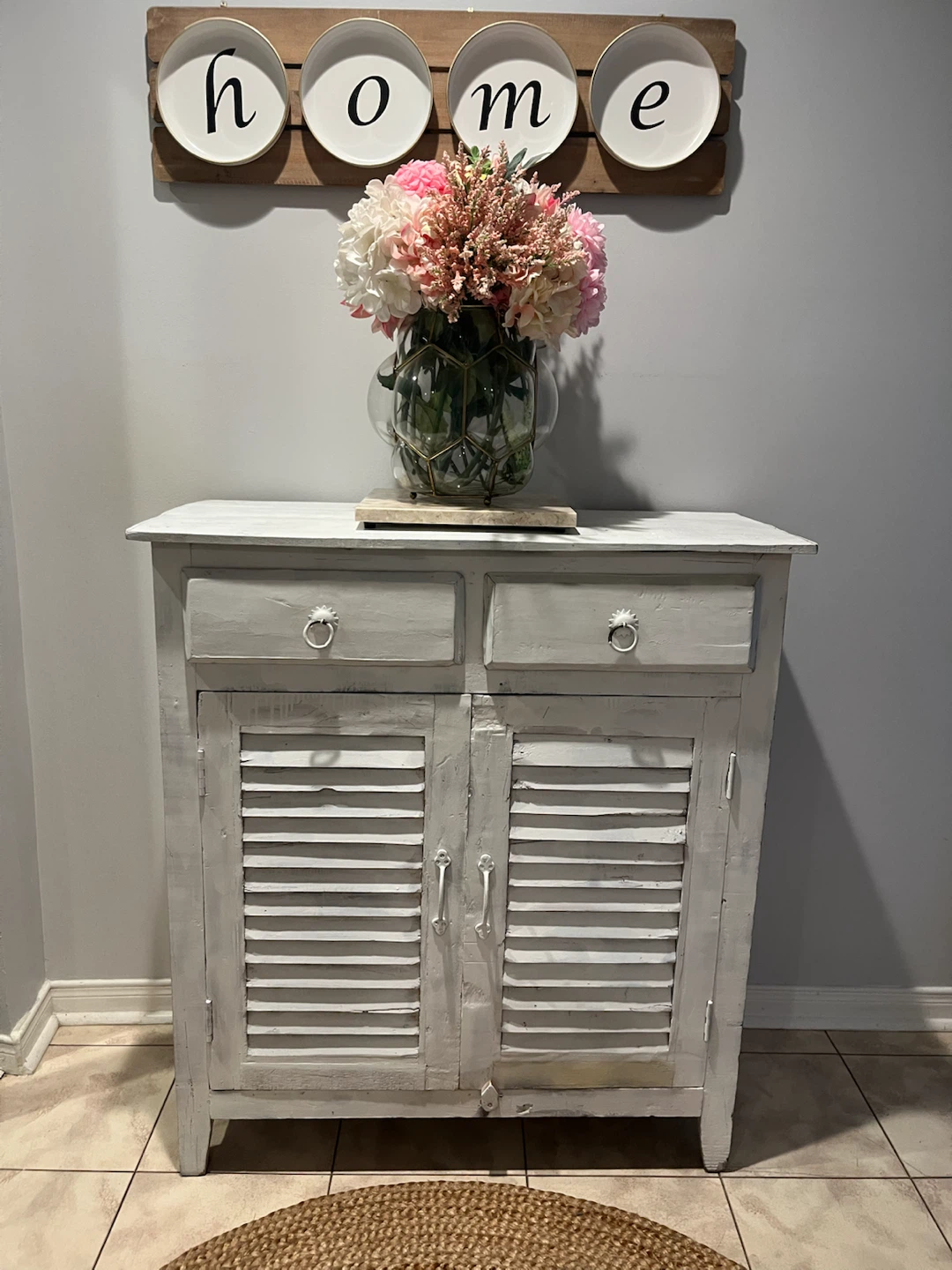 Vintage Solid wood white cabinet