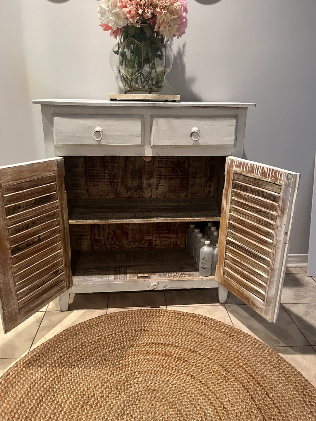 Vintage Solid wood white cabinet - photo 3