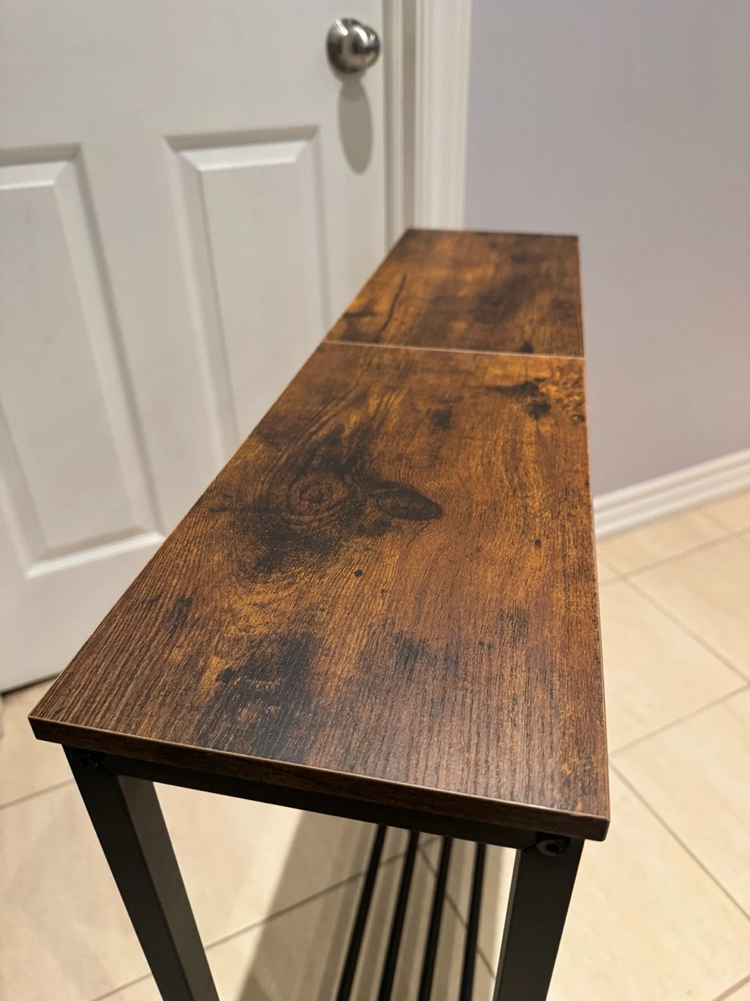 Rustic Wood Console Table with Metal Frame - photo 3
