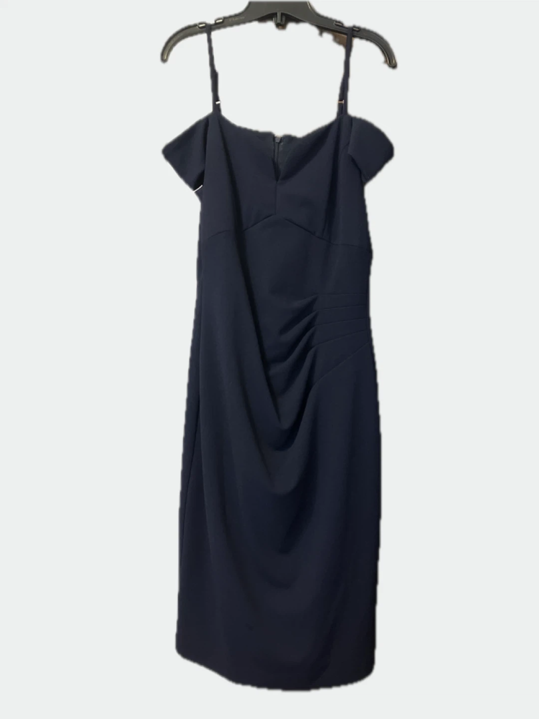 LE CHÂTEAU Navy Ruched Dress Size 10