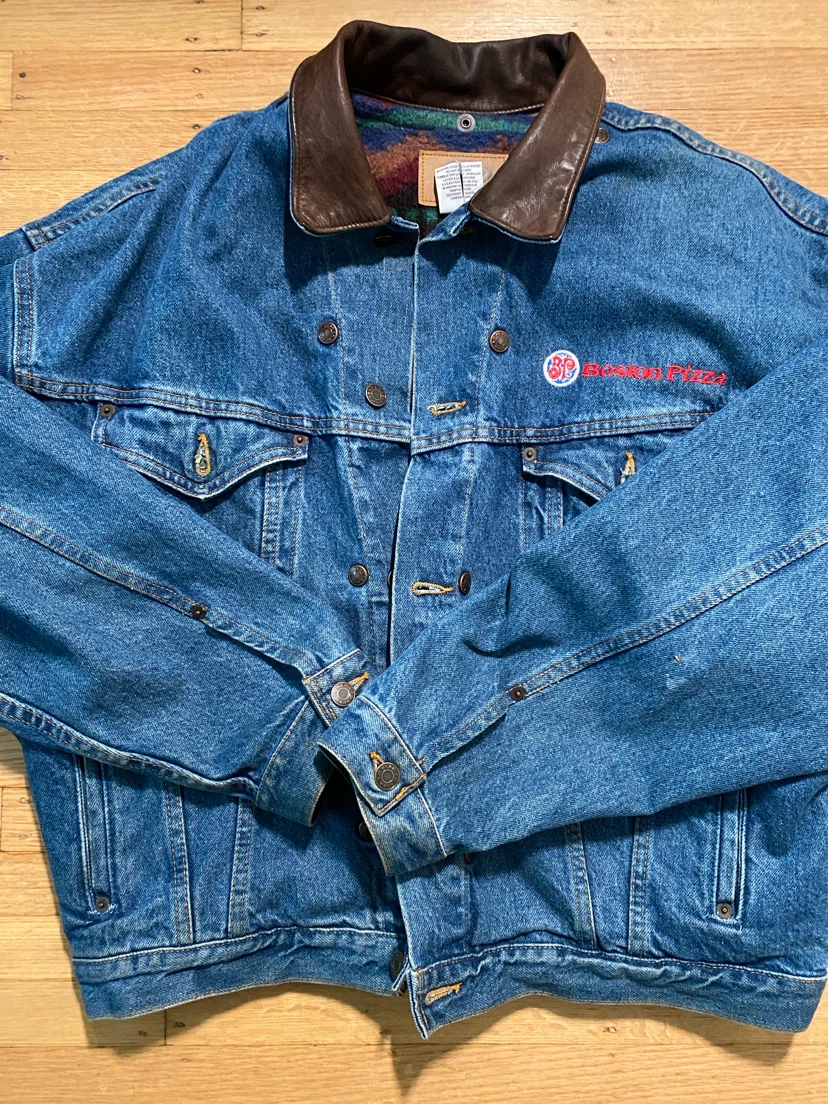 Vintage iD Wear Boston Pizza Jean Jacket