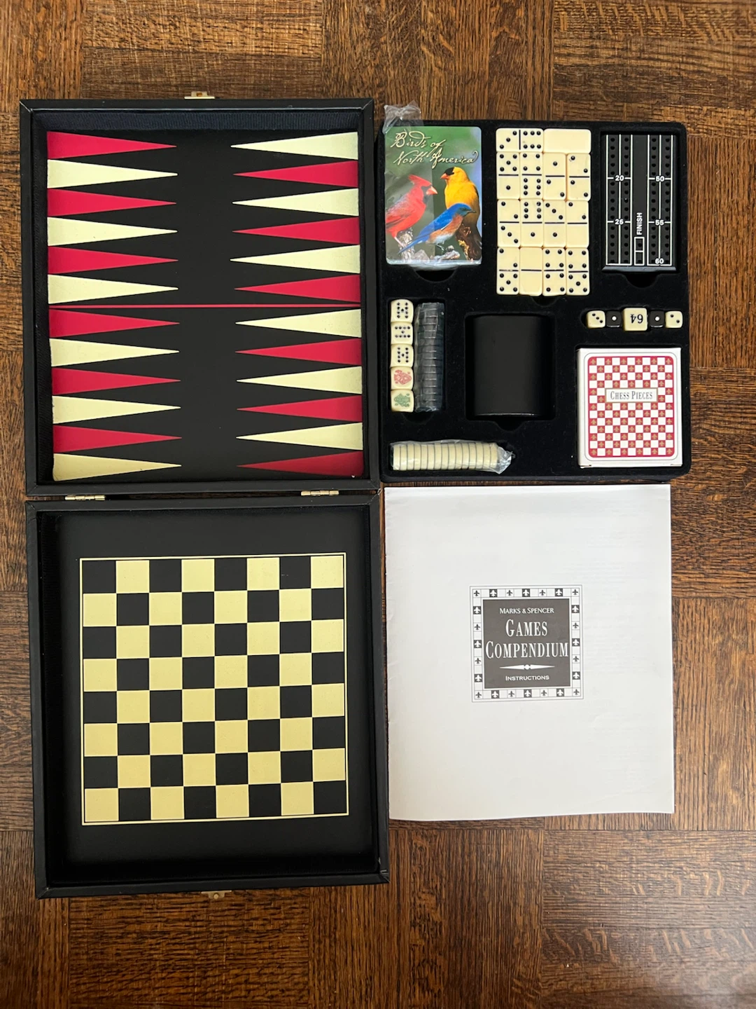 3-in-1 Games Compendium: Backgammon, Dominoes, Chess