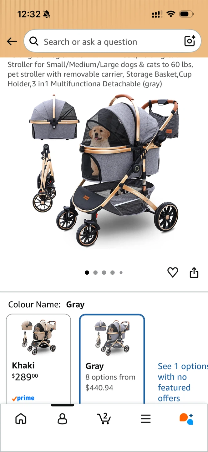Pettingzoo Dog Stroller - Gray - photo 2