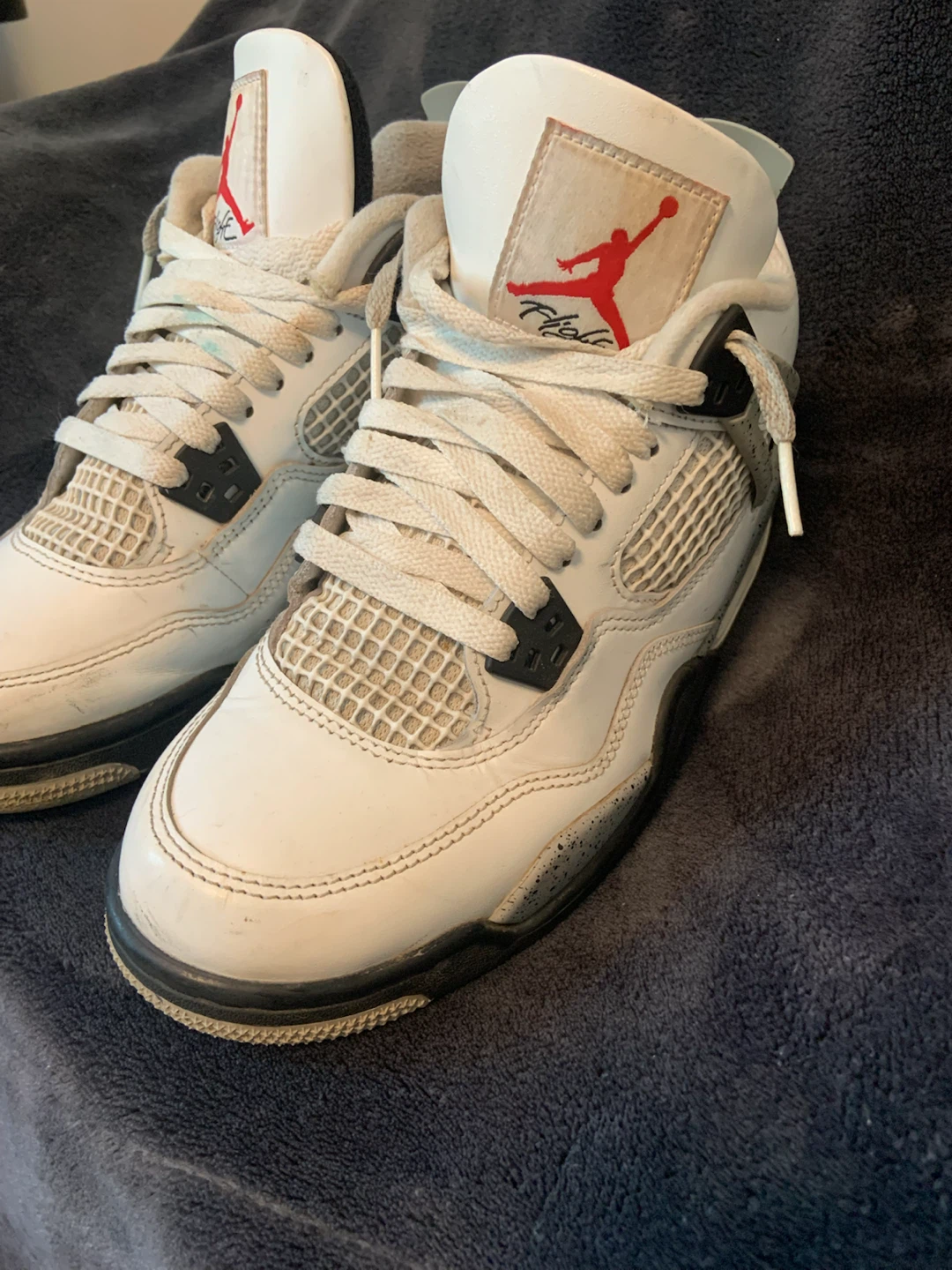 Air Jordan 4 Retro White Cement Sneakers - photo 3