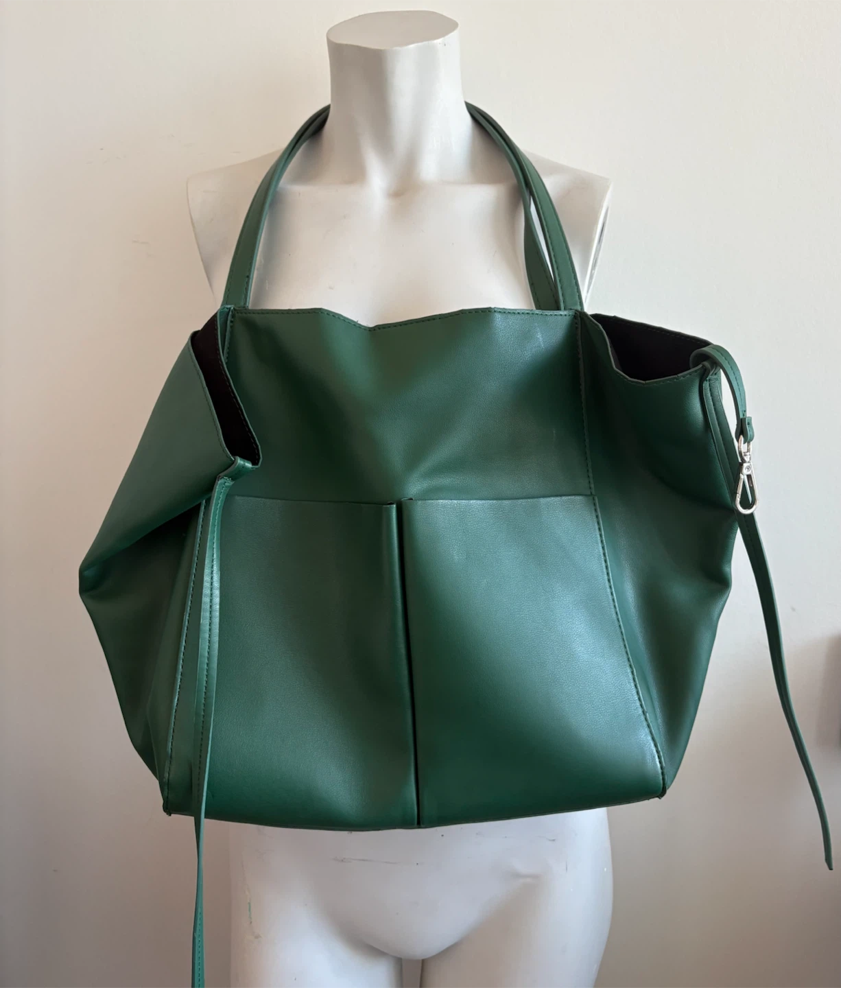 Zara Green Faux Leather Tote Bag - photo 2