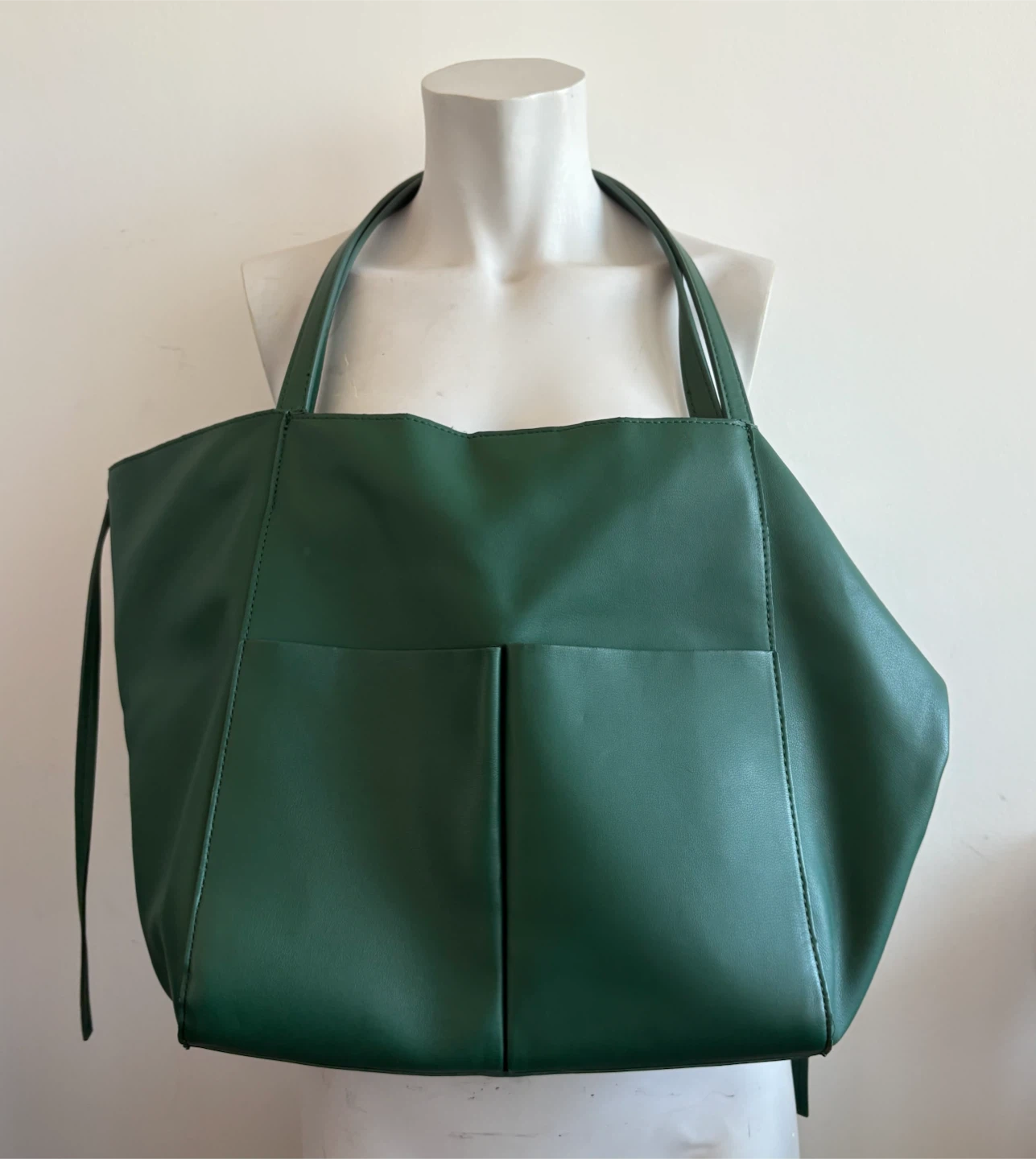 Zara Green Faux Leather Tote Bag - photo 3