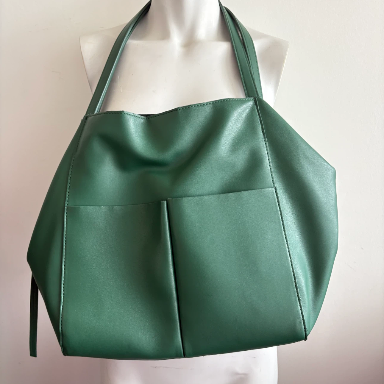 Zara Green Faux Leather Tote Bag - photo 4
