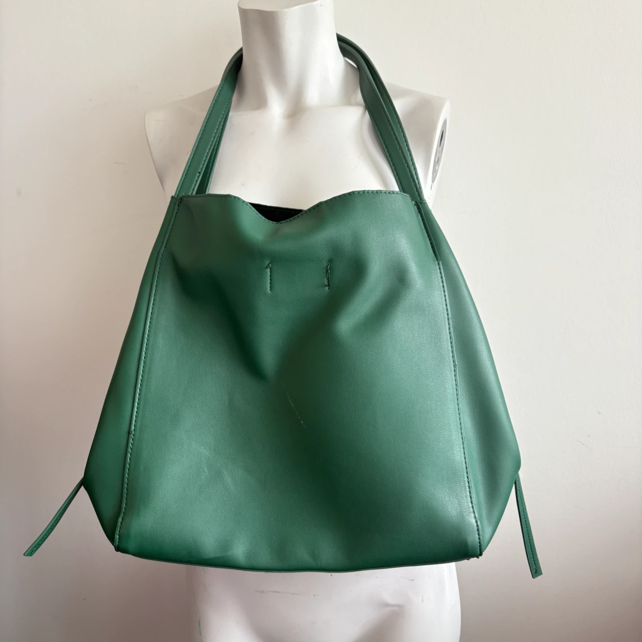 Zara Green Faux Leather Tote Bag - photo 5