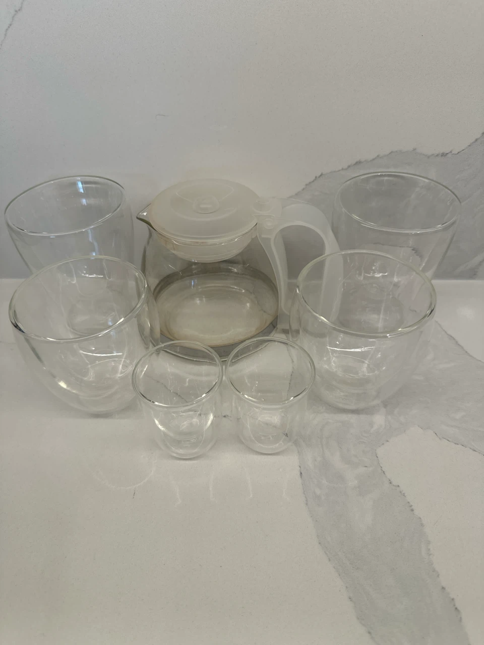 Borosilicate Glass Coffee Carafe with Mugs Set